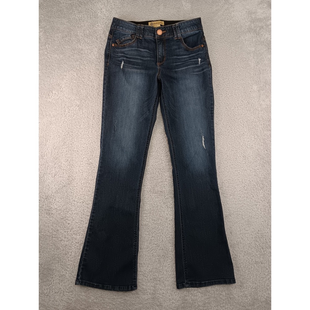Democracy Jeans Women 6 (28x31) Blue Bootcut Ab Technology Distressed